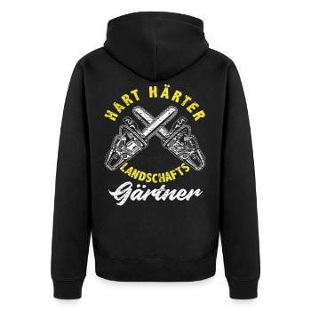 Gärtner Landschaftsgärtner - Unisex Premium Bio Zip Hoodie - Schwarz - Hinten - Nico (187cm)