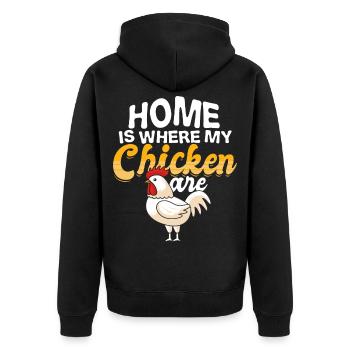 poulet - Veste à capuche bio Premium Unisexe - noir - Dos - Nico (187cm)