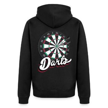Cadeaux de fléchettes vintage - Veste à capuche bio Premium Unisexe - noir - Dos - Nico (187cm)