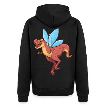 FeeRex - Unisex Premium Organic Zip Hoodie - black - Back - Nico (187cm)
