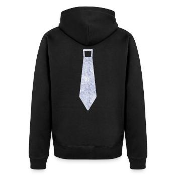 Krawatte - Unisex Premium Bio Zip Hoodie - Schwarz - Hinten - Nico (187cm)