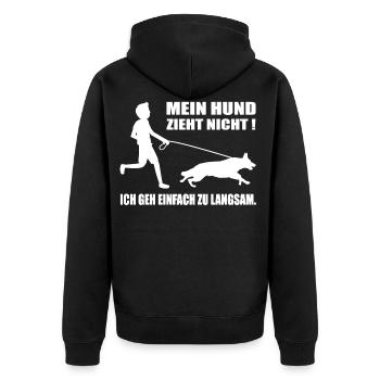 Lustiger Spruch für Hundeliebhaber Geschenkidee - Unisex Premium Bio Zip Hoodie - Schwarz - Hinten - Nico (187cm)