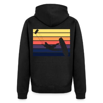 Kitesurf Kite rétro coucher de soleil - Veste à capuche bio Premium Unisexe - noir - Dos - Nico (187cm)