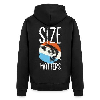 angeln fishing fischen fischer angler fisch - Unisex Premium Bio Zip Hoodie - Schwarz - Hinten - Nico (187cm)