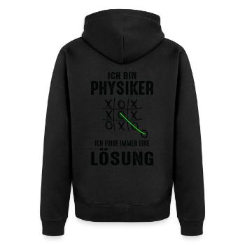 Physiker Physik Mathematik Wissenschaft Lustig - Unisex Premium Bio Zip Hoodie - Schwarz - Hinten - Nico (187cm)