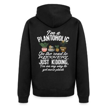 Garten Pflanzenliebhaber Geschenk - Unisex Premium Bio Zip Hoodie - Schwarz - Hinten - Nico (187cm)