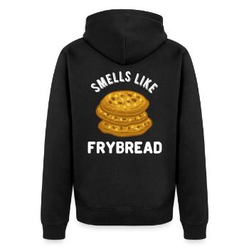 Langos Langosch Ungarisch Snack - Unisex Premium Bio Zip Hoodie - Schwarz - Hinten - Nico (187cm)