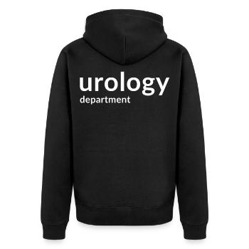 The doctor in the urology department - Unisex Premium Organic Zip Hoodie - black - Back - Nico (187cm)