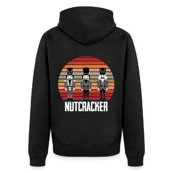 Nutcracker Geschenk für Nussknacker Trupp Freunde - Unisex Premium Bio Zip Hoodie - Schwarz - Hinten - Nico (187cm)