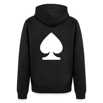PIK KARTENSPIEL SYMBOL - Unisex Premium Bio Zip Hoodie - Schwarz - Hinten - Nico (187cm)