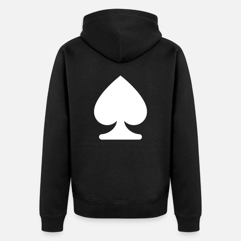 PIQUE JEU DE CARTE SYMBOLE - Veste à capuche bio Premium Unisexe - noir