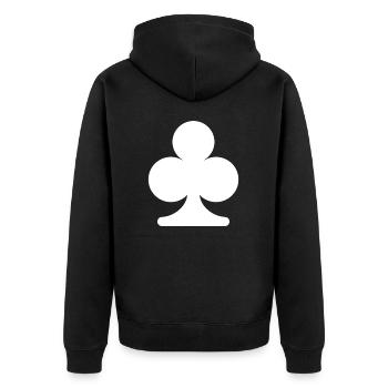 Klee Karte Spiel - Unisex Premium Bio Zip Hoodie - Schwarz - Hinten - Nico (187cm)