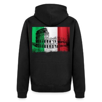 Kolosseum Italien Rom - Unisex Premium Bio Zip Hoodie - Schwarz - Hinten - Nico (187cm)