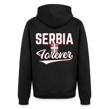Serbie - Veste à capuche bio Premium Unisexe - noir - Dos - Nico (187cm)