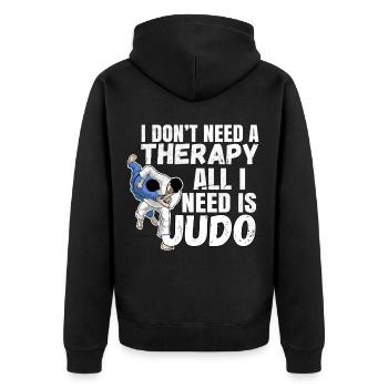 Judo - Veste à capuche bio Premium Unisexe - noir - Dos - Nico (187cm)