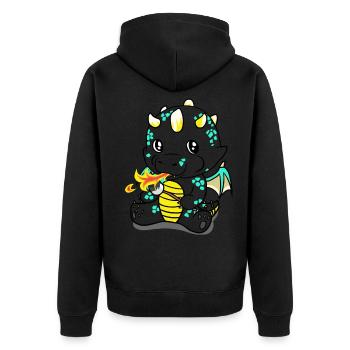 Dragon Crickets Fantasy Kids Baby Snack - Unisex Premium Organic Zip Hoodie - black - Back - Nico (187cm)