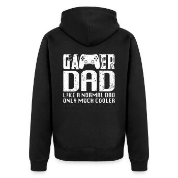 Gamer dad gift fathers day, best gaming dad - Unisex Premium Organic Zip Hoodie - black - Back - Nico (187cm)