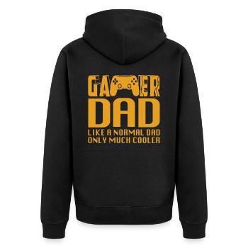 Gamer DAD Father's Day gamer, best gaming dad - Unisex Premium Organic Zip Hoodie - black - Back - Nico (187cm)