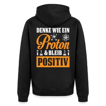 Chemie Chemiker Labor Wissenschaft Nerd Geschenk - Unisex Premium Bio Zip Hoodie - Schwarz - Hinten - Nico (187cm)