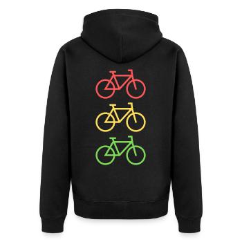 Fahrrad Fahrradfahrer Ampel Geschenkidee Bike - Unisex Premium Bio Zip Hoodie - Schwarz - Hinten - Nico (187cm)