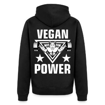 Bodybuilder Motivation - Vegan Power - Veste à capuche bio Premium Unisexe - noir - Dos - Nico (187cm)