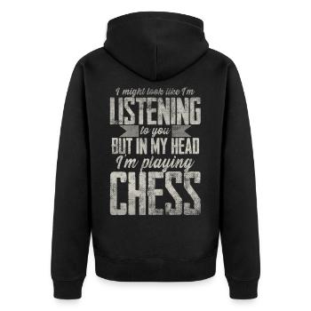 Échecs échecs jeu de société échecs - Veste à capuche bio Premium Unisexe - noir - Dos - Nico (187cm)