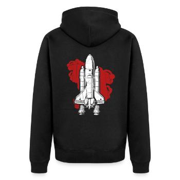 Grand cadeau de fusée pour les amis de la fusée et de l'espace - Veste à capuche bio Premium Unisexe - noir - Dos - Nico (187cm)