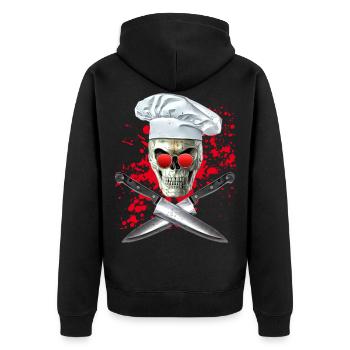 cuisinier crâne éclaboussure - Veste à capuche bio Premium Unisexe - noir - Dos - Nico (187cm)