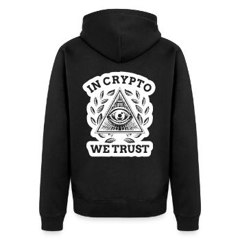 Crypto Cryptowährungen Crypto Coin Crypto Wallet - Unisex Premium Bio Zip Hoodie - Schwarz - Hinten - Nico (187cm)