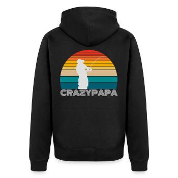 Fishing Gifts For CRAZY PAPA - Veste à capuche bio Premium Unisexe - noir - Dos - Nico (187cm)