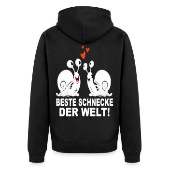 Schnecke Schneckenhaus Beste Freunde Welt Geschenk - Unisex Premium Bio Zip Hoodie - Schwarz - Hinten - Nico (187cm)