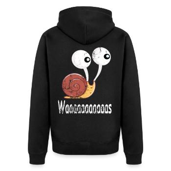 Schnecke Lustig Schneckenhaus große Augen Geschenk - Unisex Premium Bio Zip Hoodie - Schwarz - Hinten - Nico (187cm)