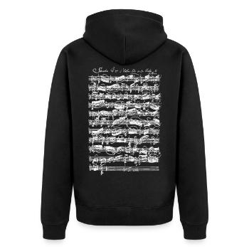 Bach Sonata No. 3 in G minor Violin Adagio Music - Unisex Premium Organic Zip Hoodie - black - Back - Nico (187cm)