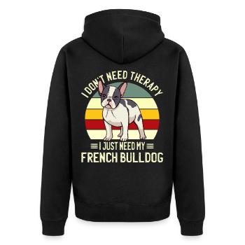 Juste besoin de mon bouledogue français Bouledogue français - Veste à capuche bio Premium Unisexe - noir - Dos - Nico (187cm)