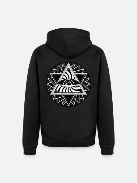 Eye of Psychedelic Wisdom - Unisex Premium Organic Zip Hoodie - black