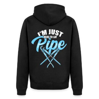 Klempner Sanitär Arbeit Rohr Geschenk - Unisex Premium Bio Zip Hoodie - Schwarz - Hinten - Nico (187cm)
