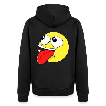 Smile Face Fun Smilies Cartoon Smilie Smile - Veste à capuche bio Premium Unisexe - noir - Dos - Nico (187cm)