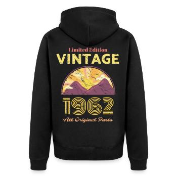 1962 Retro Vintage Limited Edition Birthday All Or - Unisex Premium Organic Zip Hoodie - black - Back - Nico (187cm)