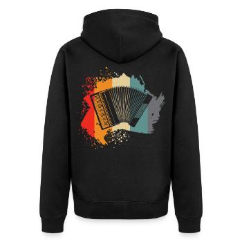 Accordéon - beau design rétro - Veste à capuche bio Premium Unisexe - noir - Dos - Nico (187cm)