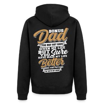 Stepfather - Unisex Premium Organic Zip Hoodie - black - Back - Nico (187cm)