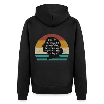 Fight For The Things You Care About Notorious RBG - Unisex Premium Organic Zip Hoodie - black - Back - Nico (187cm)
