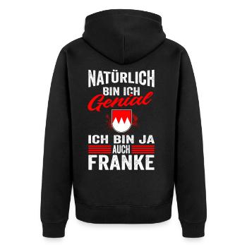 Fränkisch Franken Wappen Franke Mittelfranken Lust - Unisex Premium Bio Zip Hoodie - Schwarz - Hinten - Nico (187cm)