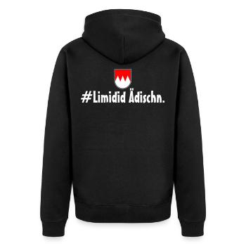 Limidid Ädischn Franke Fränkisch Franken Wappen Lu - Unisex Premium Bio Zip Hoodie - Schwarz - Hinten - Nico (187cm)