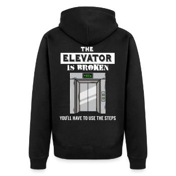 Aufzug Mechaniker Techniker Rolltreppe - Unisex Premium Bio Zip Hoodie - Schwarz - Hinten - Nico (187cm)