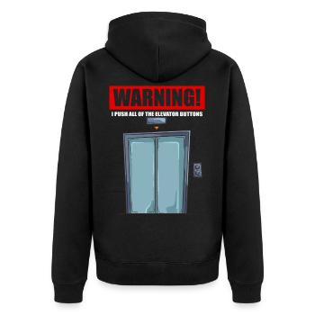 Elevator Mechanic Technician Escalator - Unisex Premium Organic Zip Hoodie - black - Back - Nico (187cm)