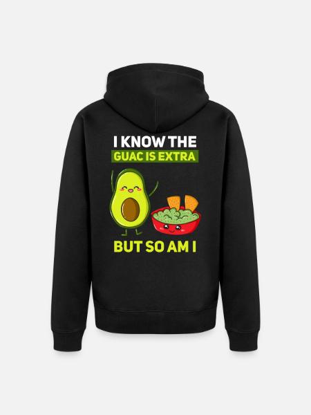 Guacamole Guac Avocado Dip Vegan - Unisex Premium Organic Zip Hoodie - black