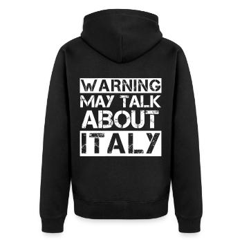 Lustiger italienischer Spruch Italien Geschenk - Unisex Premium Bio Zip Hoodie - Schwarz - Hinten - Nico (187cm)