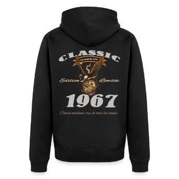T-shirt Vintage 1967 – Édition Limitée Classique - Veste à capuche bio Premium Unisexe - noir - Dos - Nico (187cm)