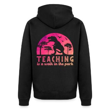 Cadeau d'école de professeur enseignant T-Rex - Veste à capuche bio Premium Unisexe - noir - Dos - Nico (187cm)