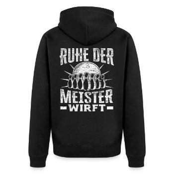 Kegeln Verein - Unisex Premium Bio Zip Hoodie - Schwarz - Hinten - Nico (187cm)